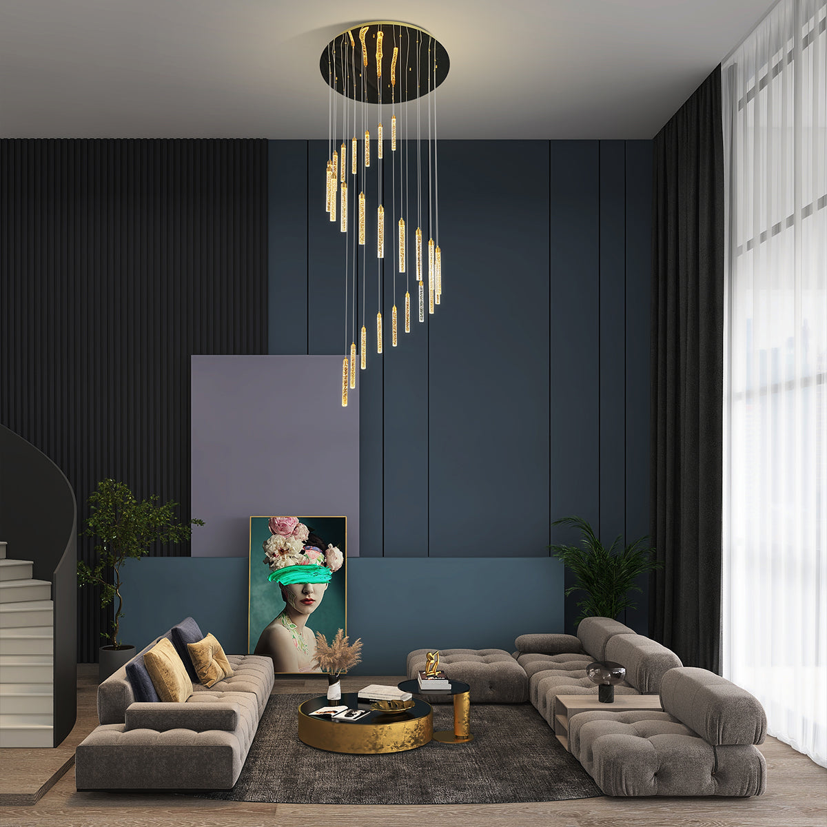 Spiral Pendant LED Light