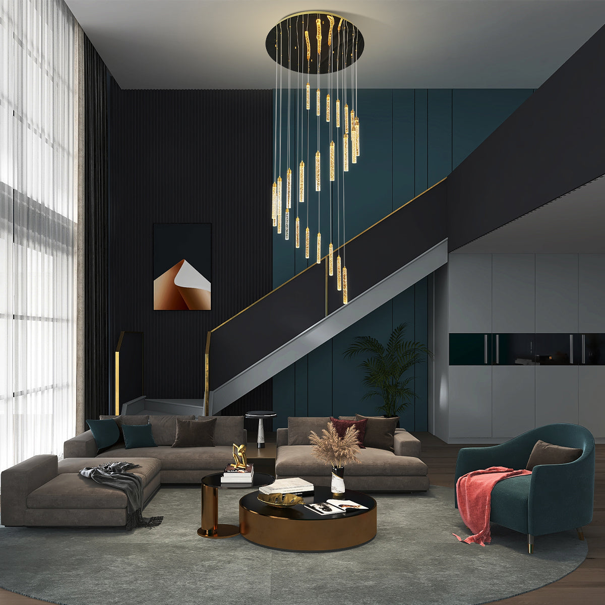 Spiral Pendant LED Light