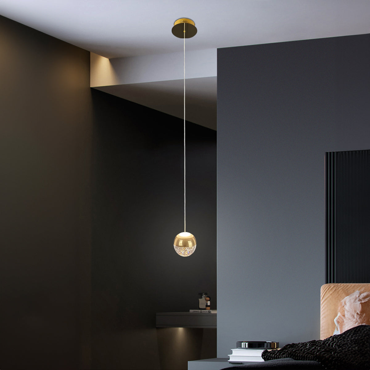 Messina Single LED Ball Pendant Light
