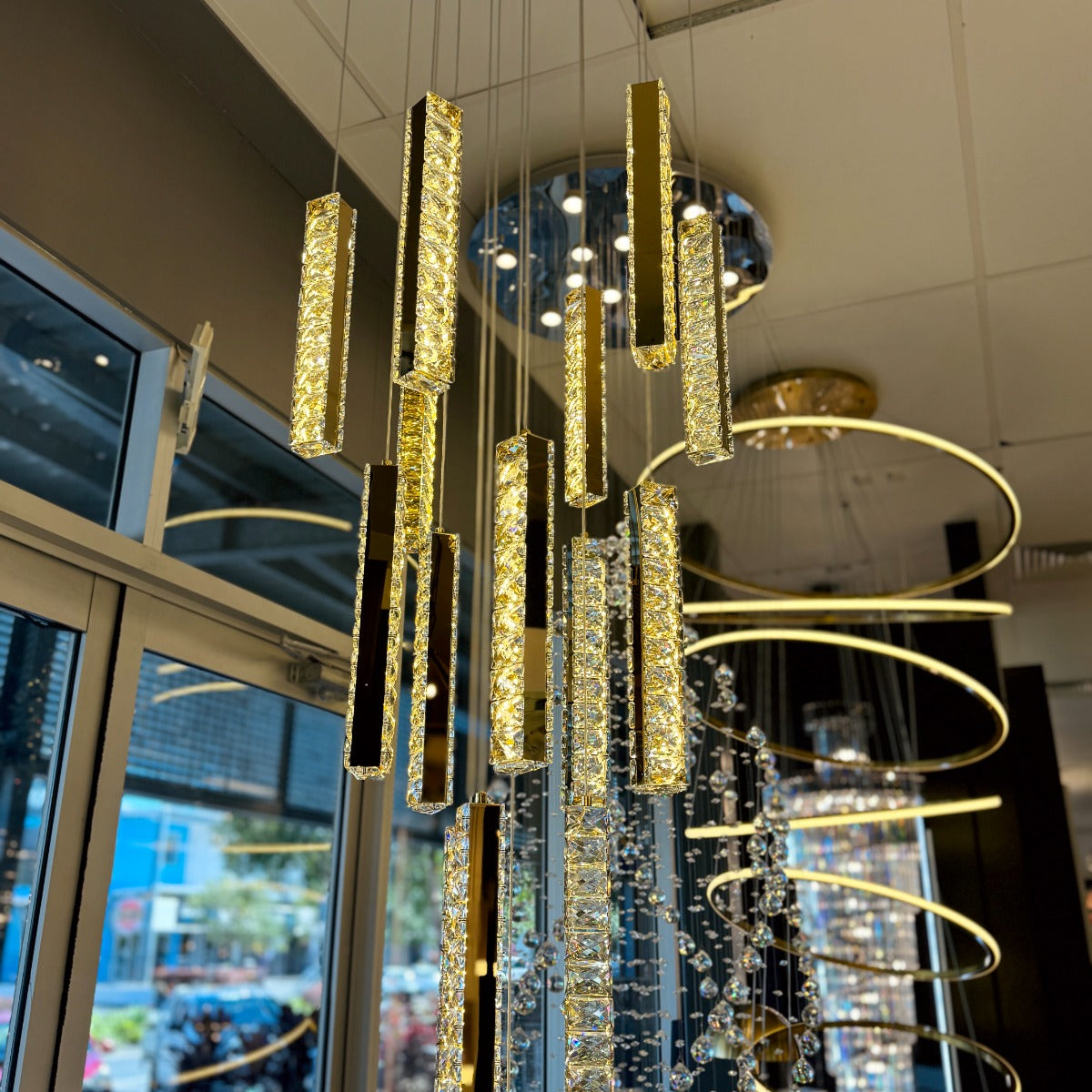 Trechizio LED Cluster Crystal Pendant Lights
