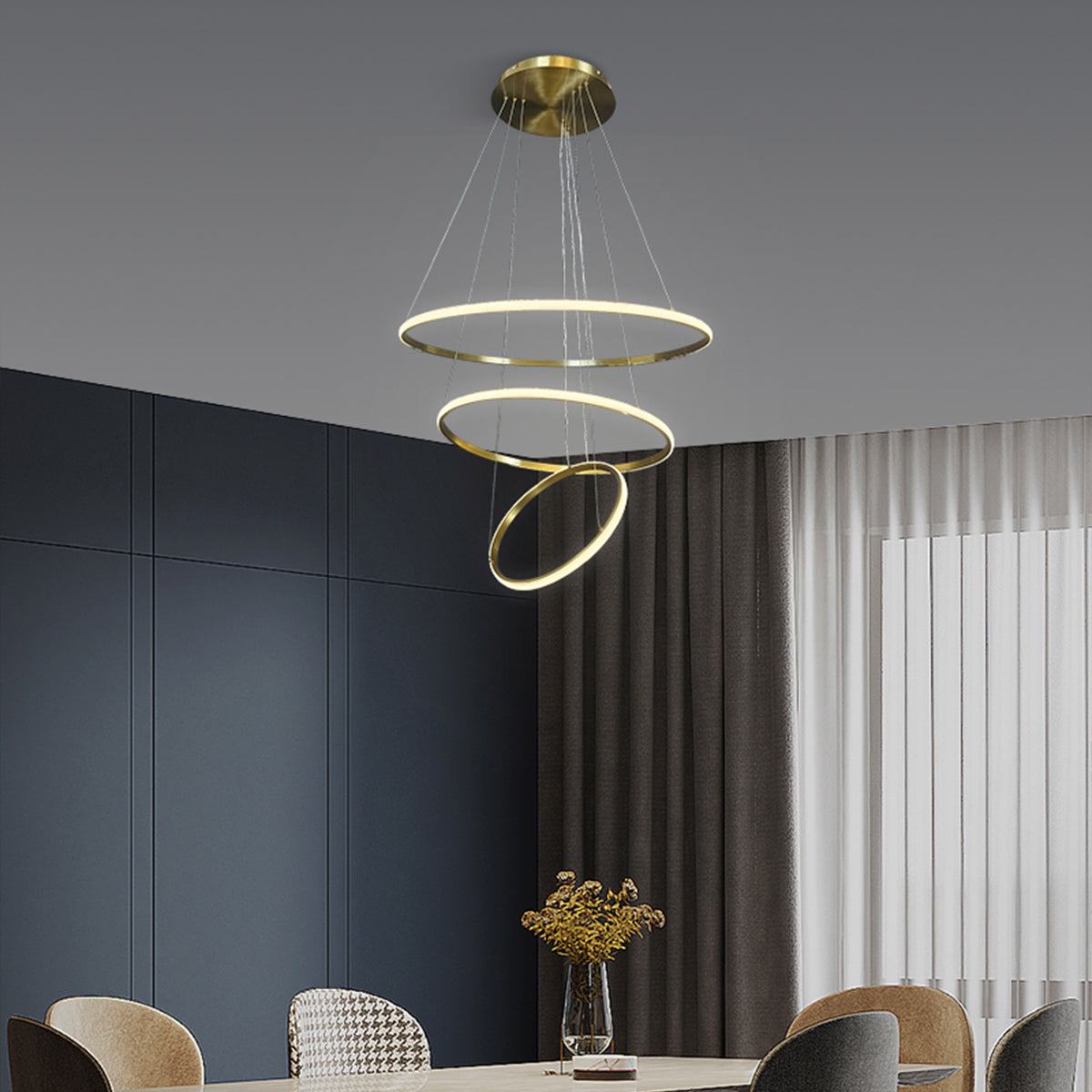 Marcello 3 Ring Pendant LED Light