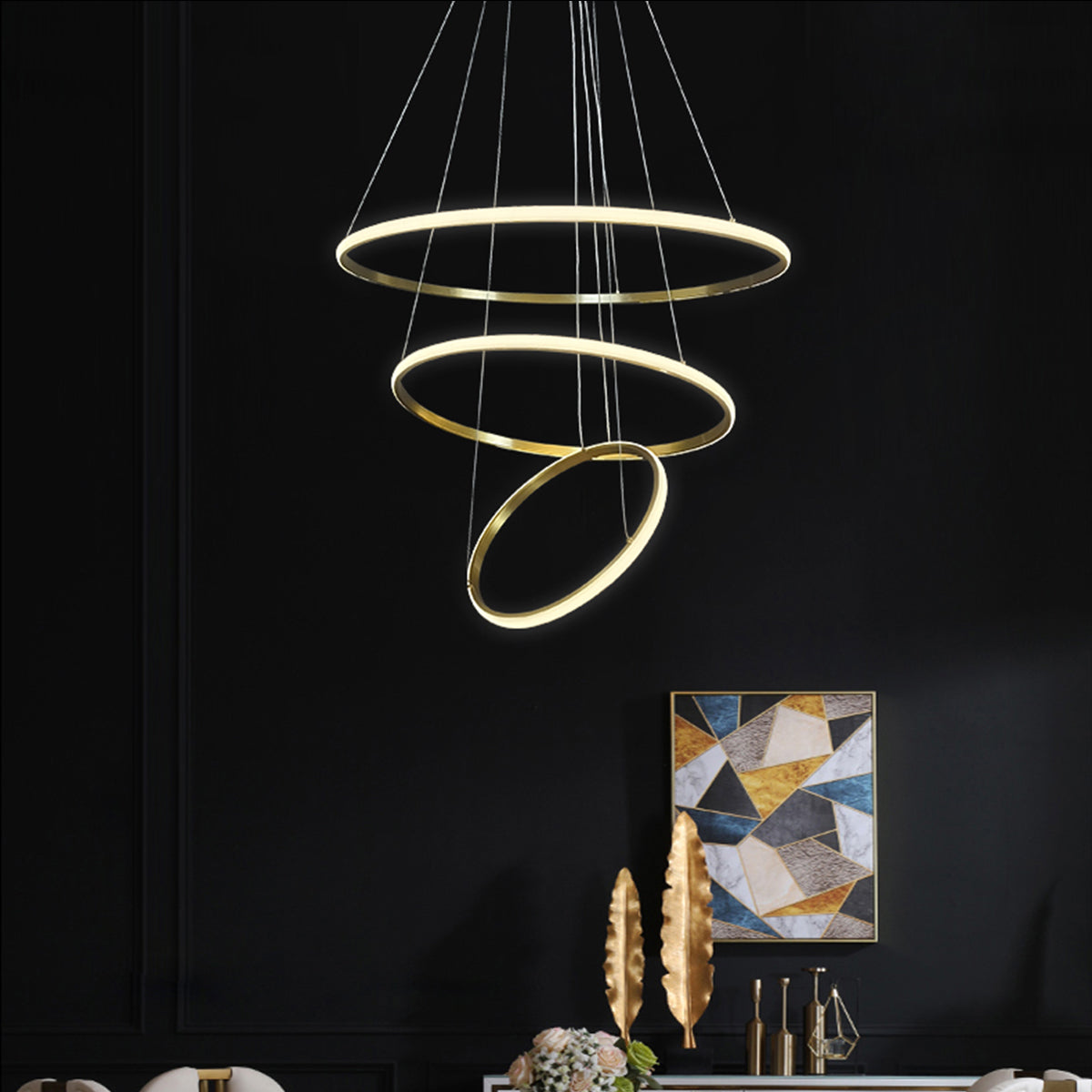 Marcello 3 Ring Pendant LED Light