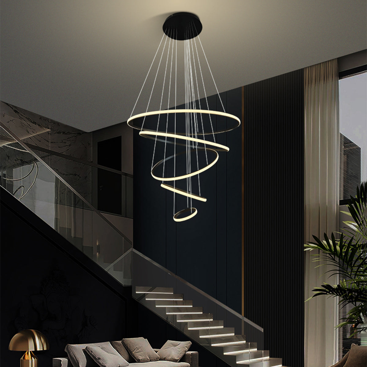 Marcello 5 Ring Pendant LED Light