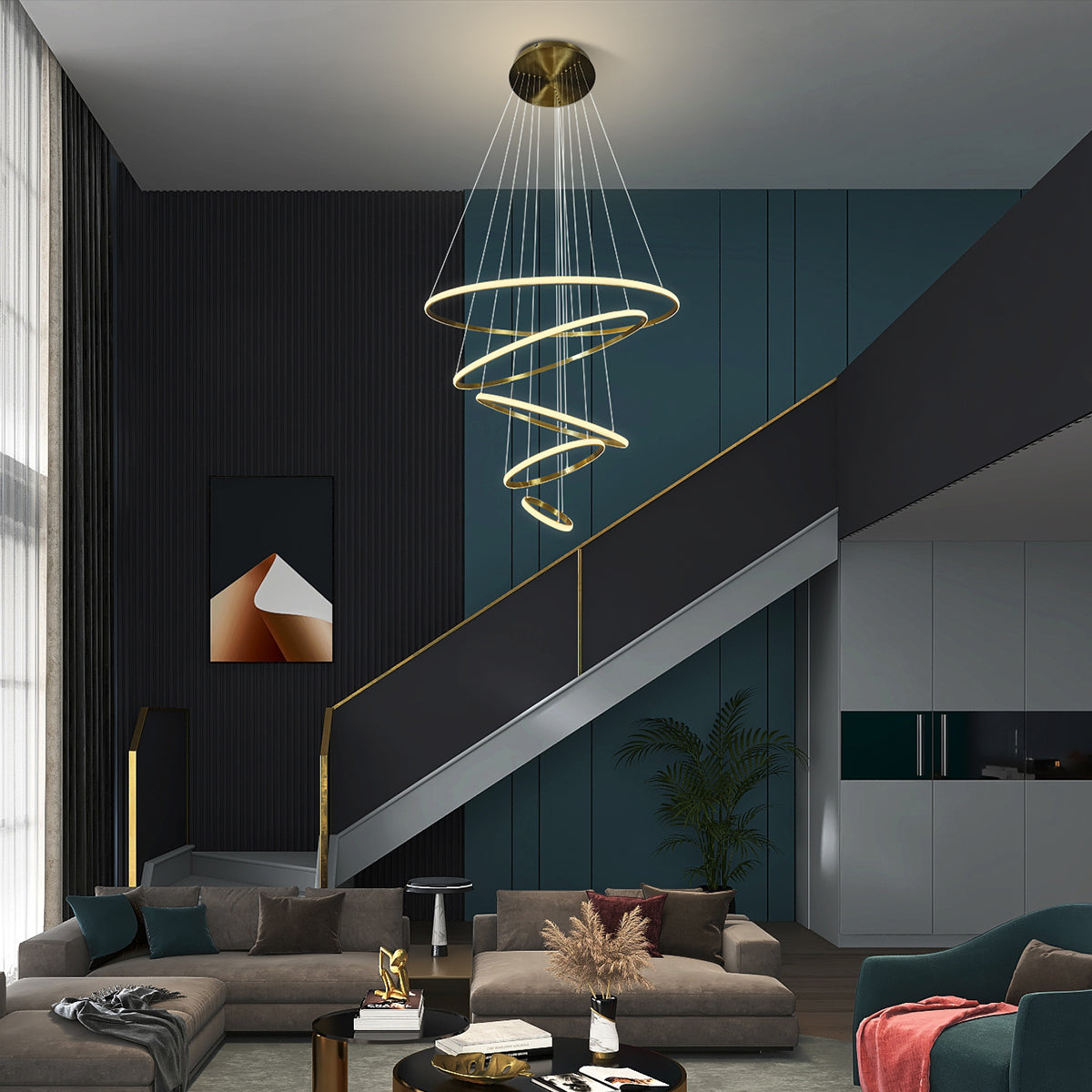 Marcello 5 Ring Pendant LED Light