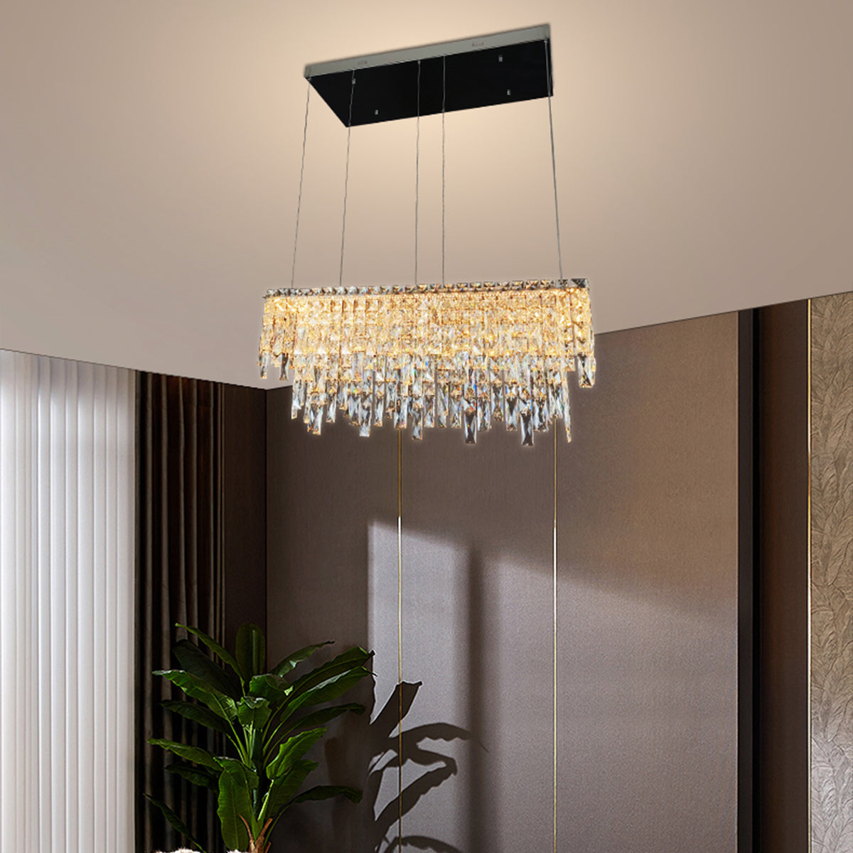 Perugia Crystal Linear LED Pendant Light