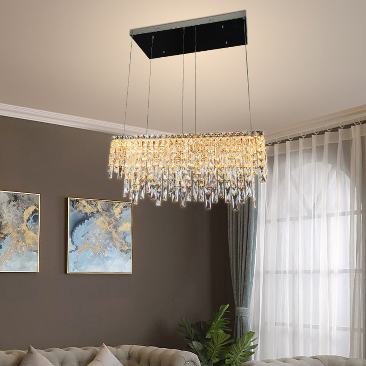 Perugia Crystal Linear LED Pendant Light