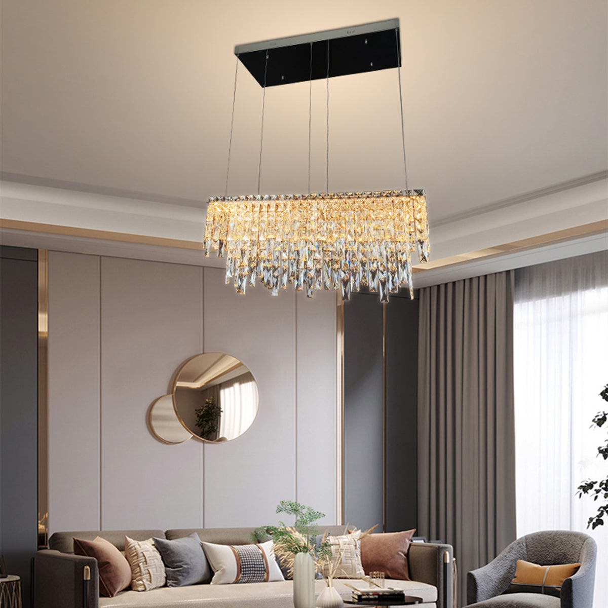 Perugia Crystal Linear LED Pendant Light