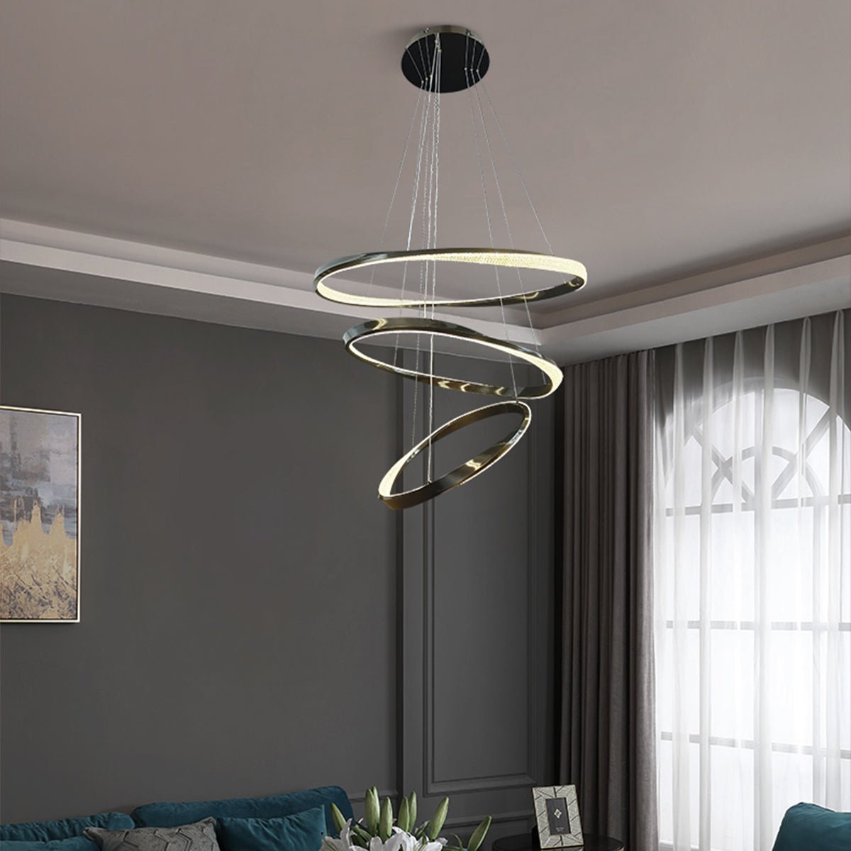 Saturno 3 Ring LED Pendant Light