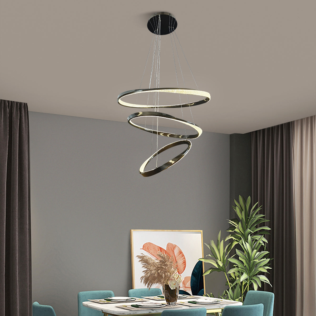 Saturno 3 Ring LED Pendant Light
