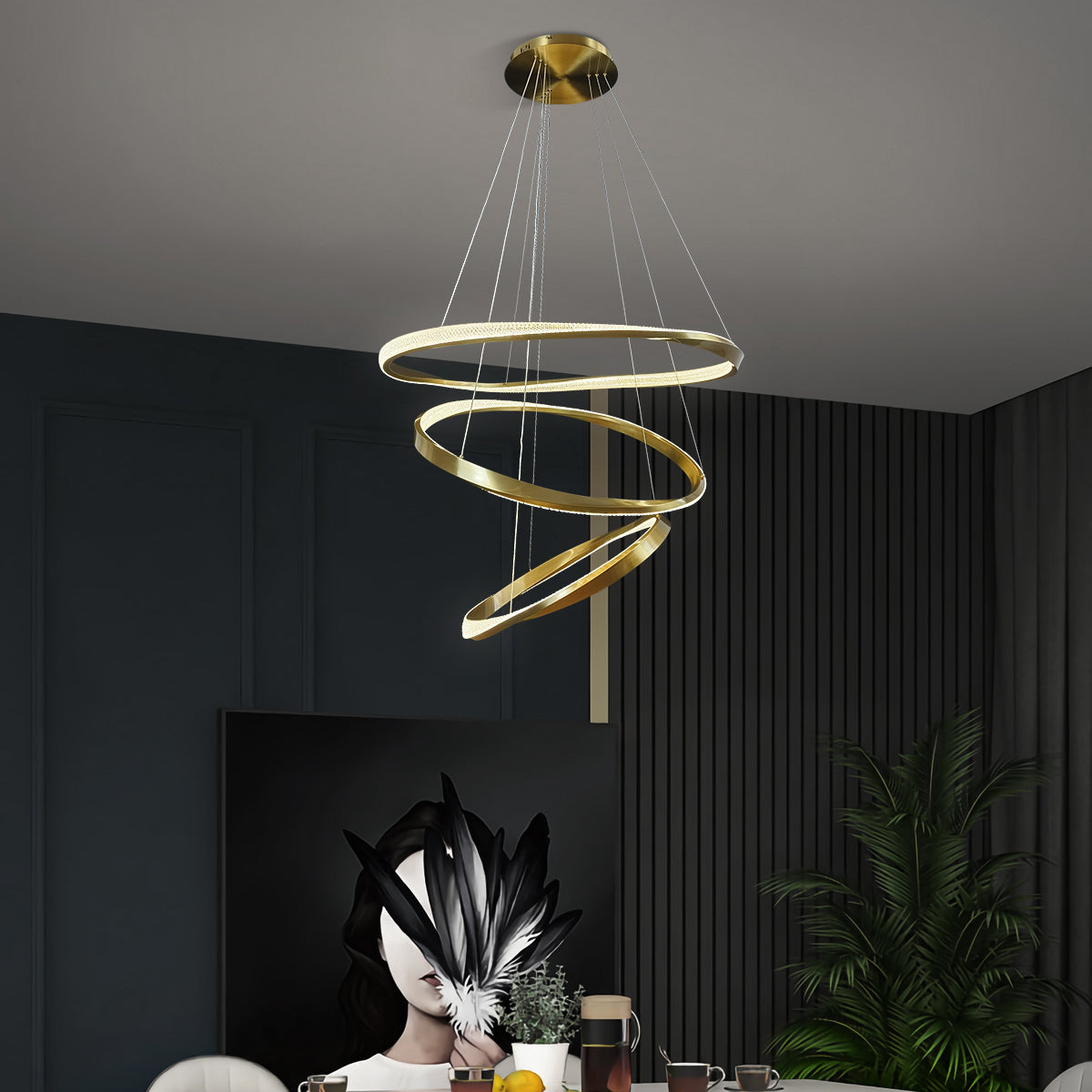 Saturno 3 Ring LED Pendant Light