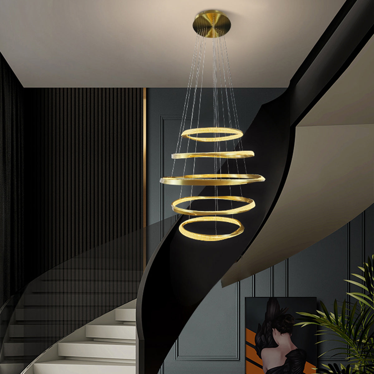 Saturno 5 Ring Pendant LED Light