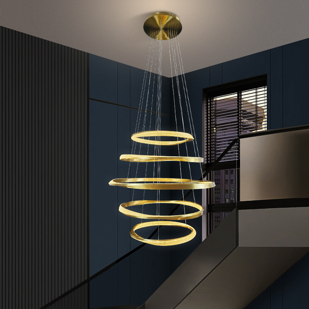 Saturno 5 Ring Pendant LED Light