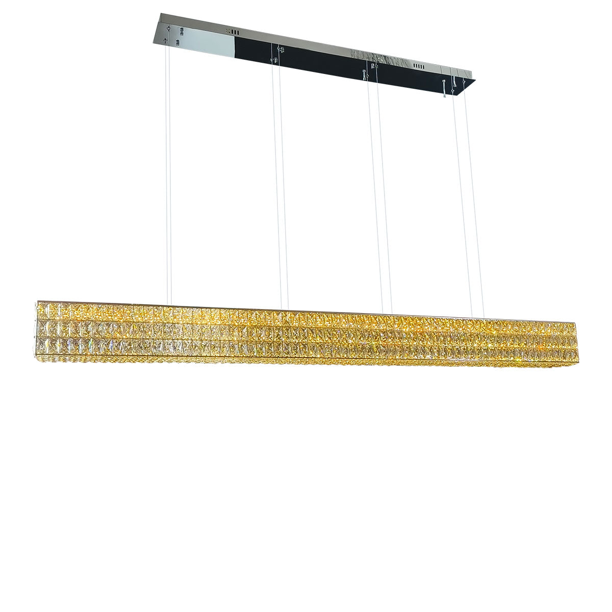 Vienna Linear Rectangular Gold Crystal Pendant