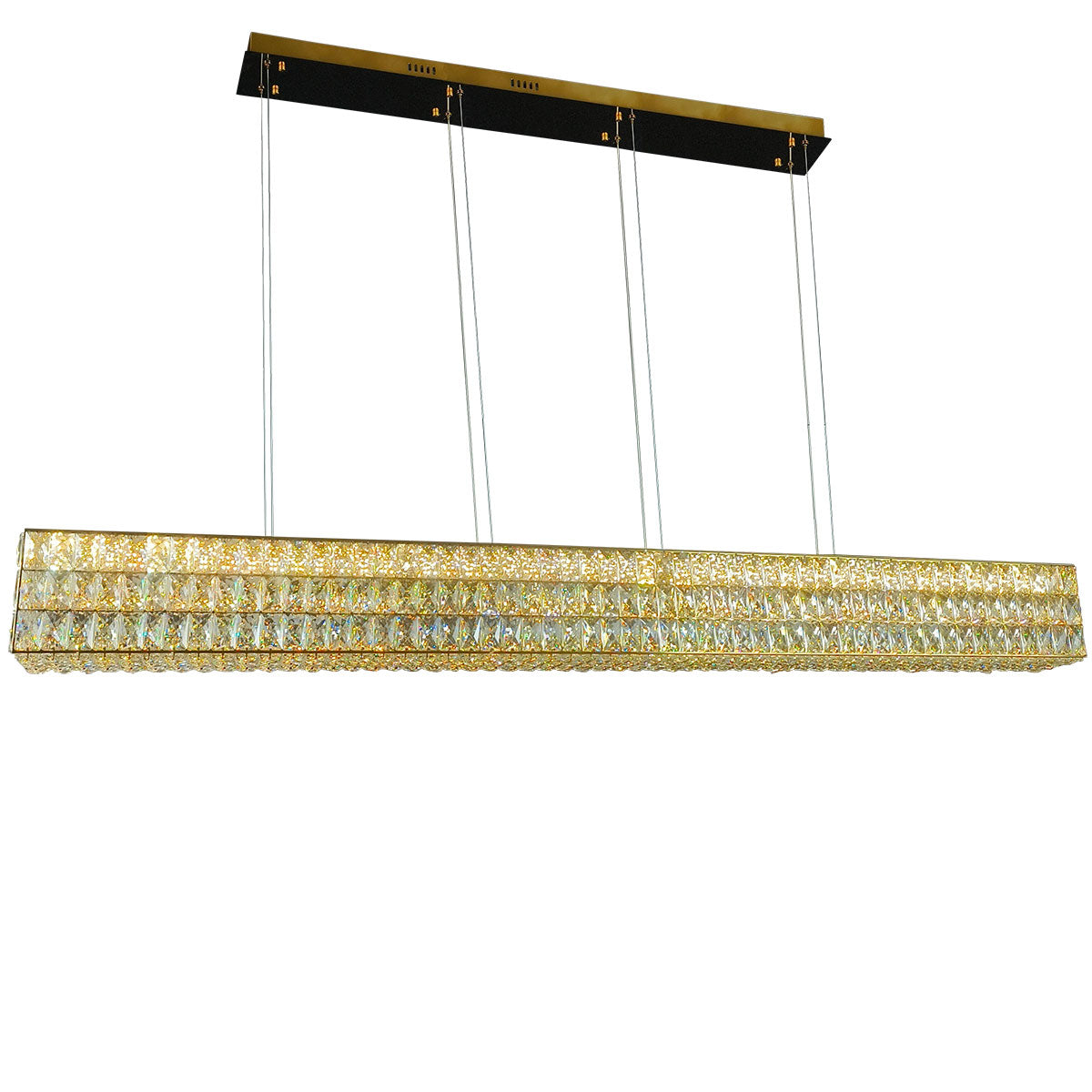 Vienna Linear Rectangular Gold Crystal Pendant