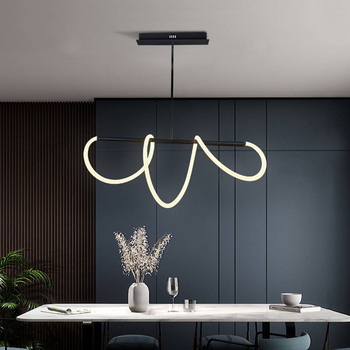 Roparo Linear LED Rope Pendant Light