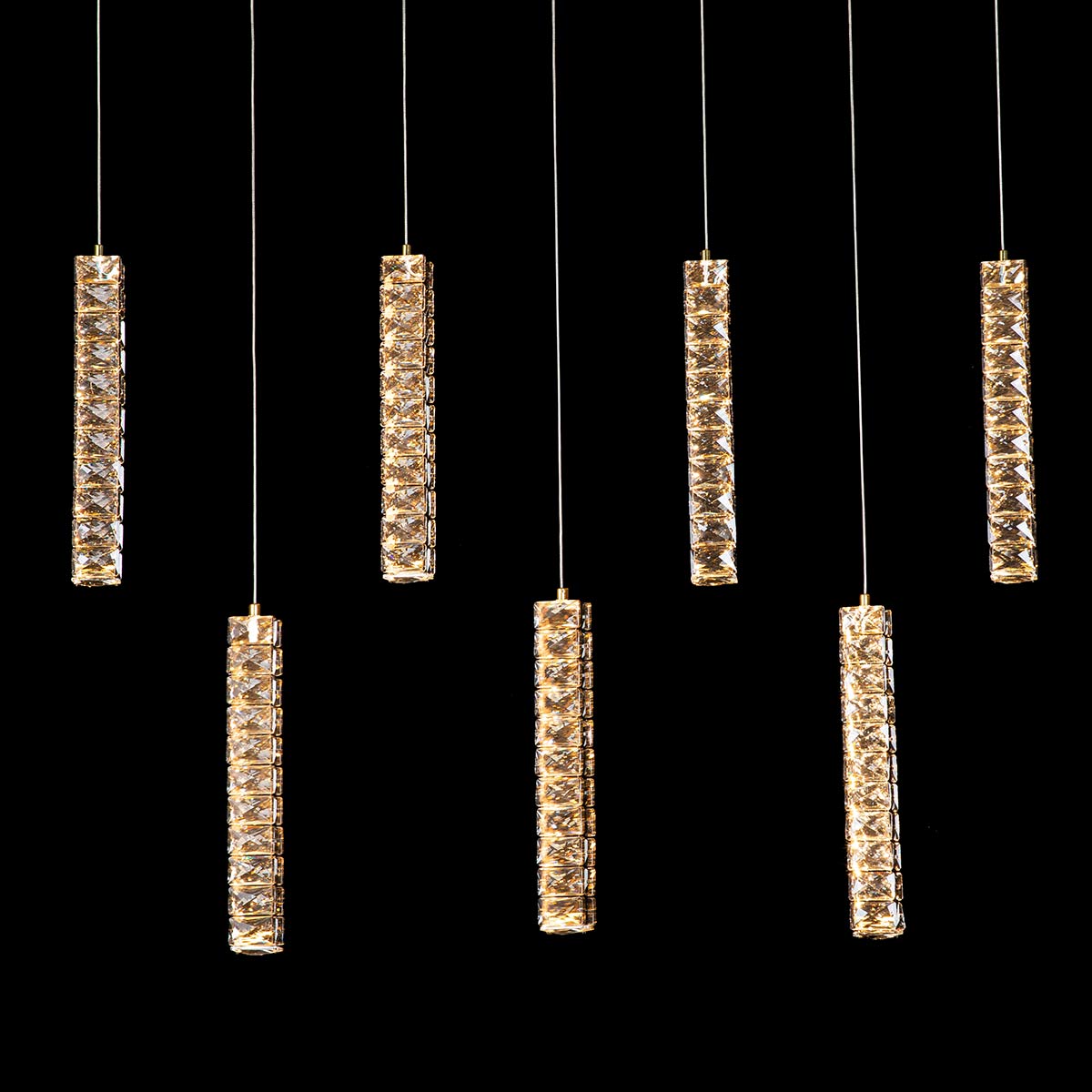 Trechizio 7 Linear Crystal Pendant LED Lights
