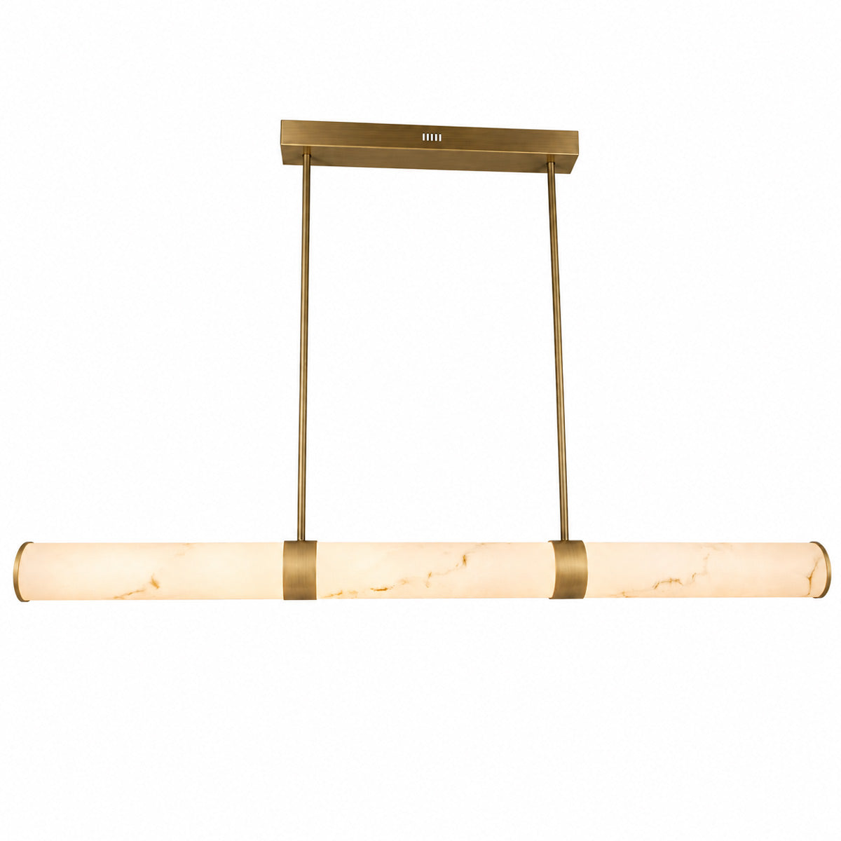 Isabella Linear Pendant Light - Alabaster Stone Look
