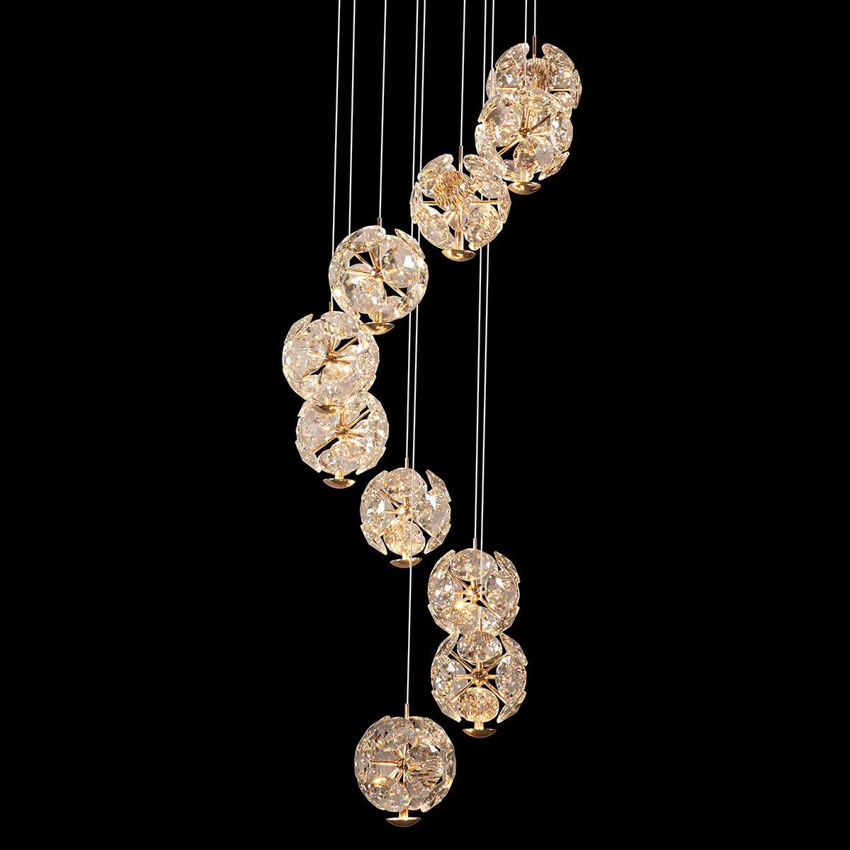 Astrid Crystal Dropper Cluster Pendant Light