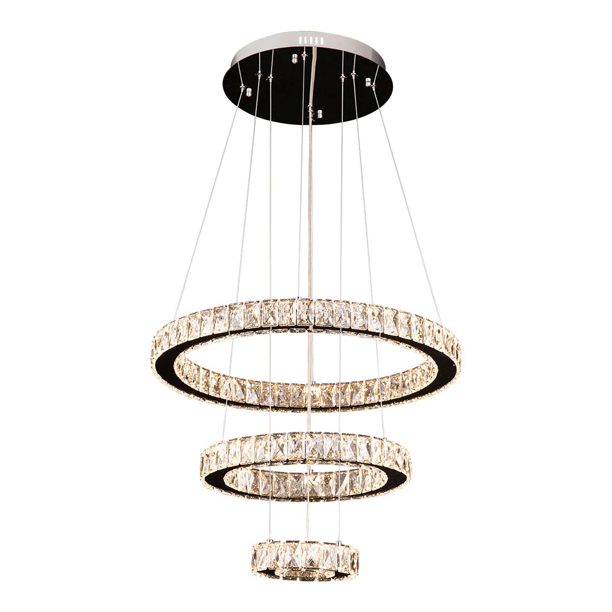 Jazmina Crystal 3 Ring LED Pendant Light - 600mm