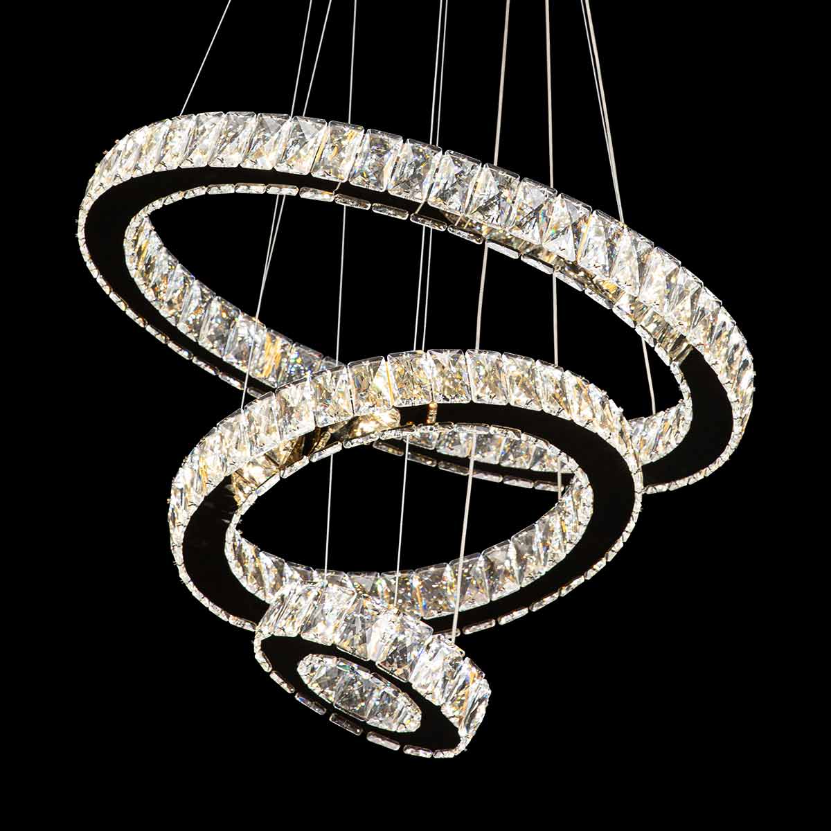 Jazmina Crystal 3 Ring LED Pendant Light - 600mm