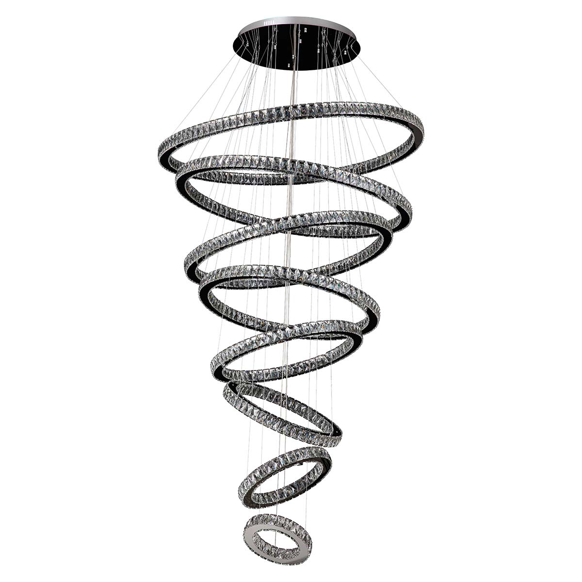 Jazmina Crystal 8 Ring LED Pendant Light - 1200mm
