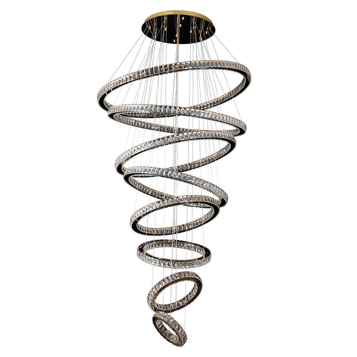 Jazmina Crystal 8 Ring LED Pendant Light - 1200mm