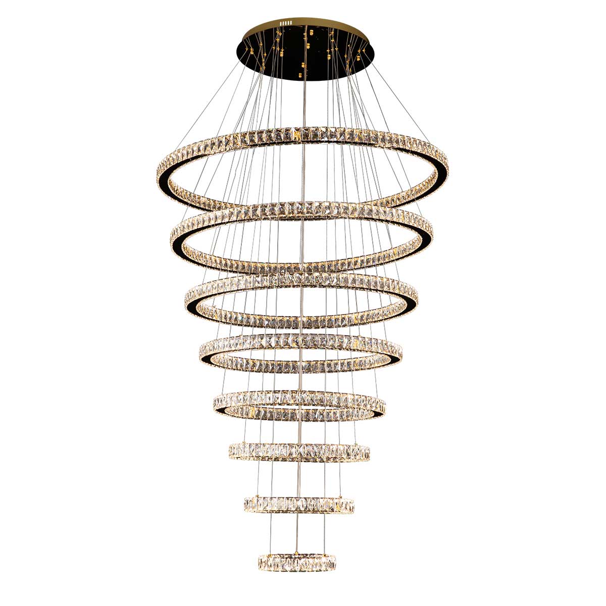 Jazmina Crystal 8 Ring LED Pendant Light - 1200mm