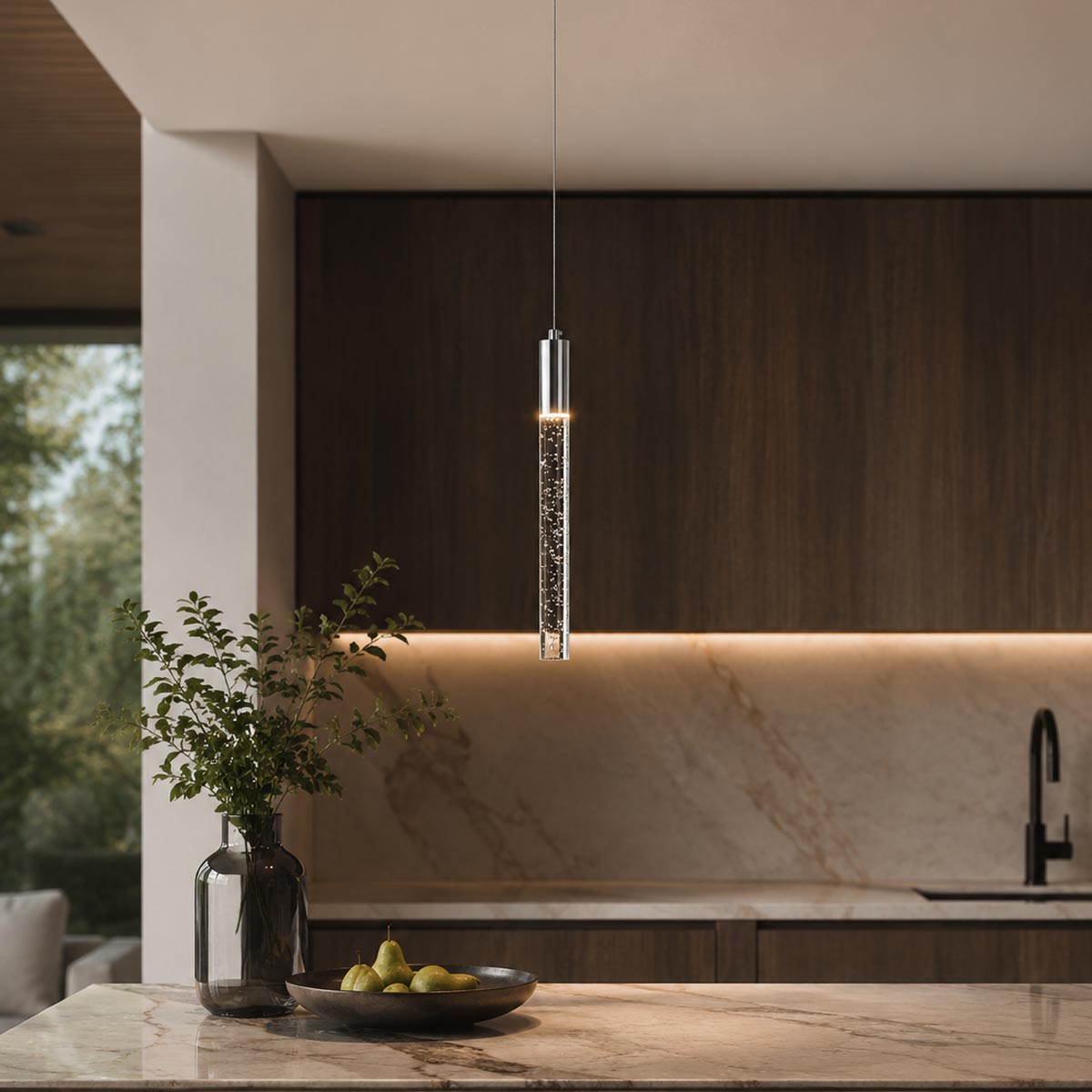 Andromeda 1 Light Bubble Glass LED Pendant