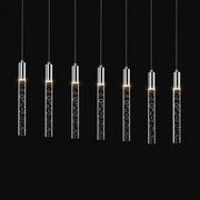 Andromeda 7 Light Linear Bar Bubble Glass LED Pendant