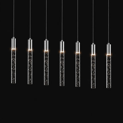 Andromeda 7 Light Linear Bar Bubble Glass LED Pendant