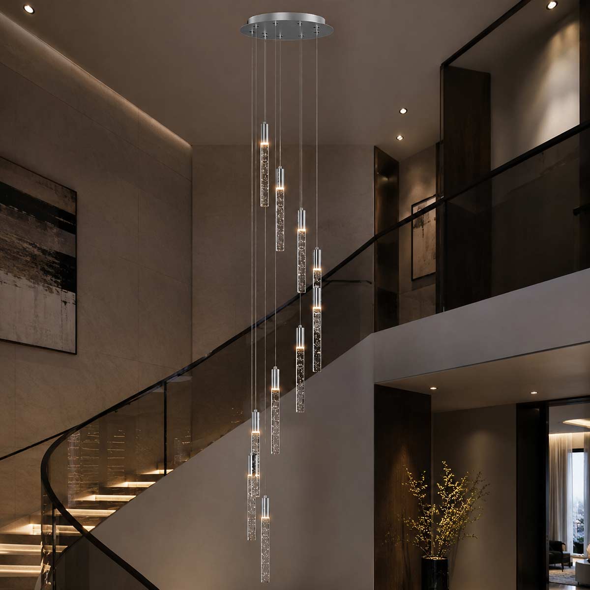 Andromeda Dropper Bubble Glass LED Pendant