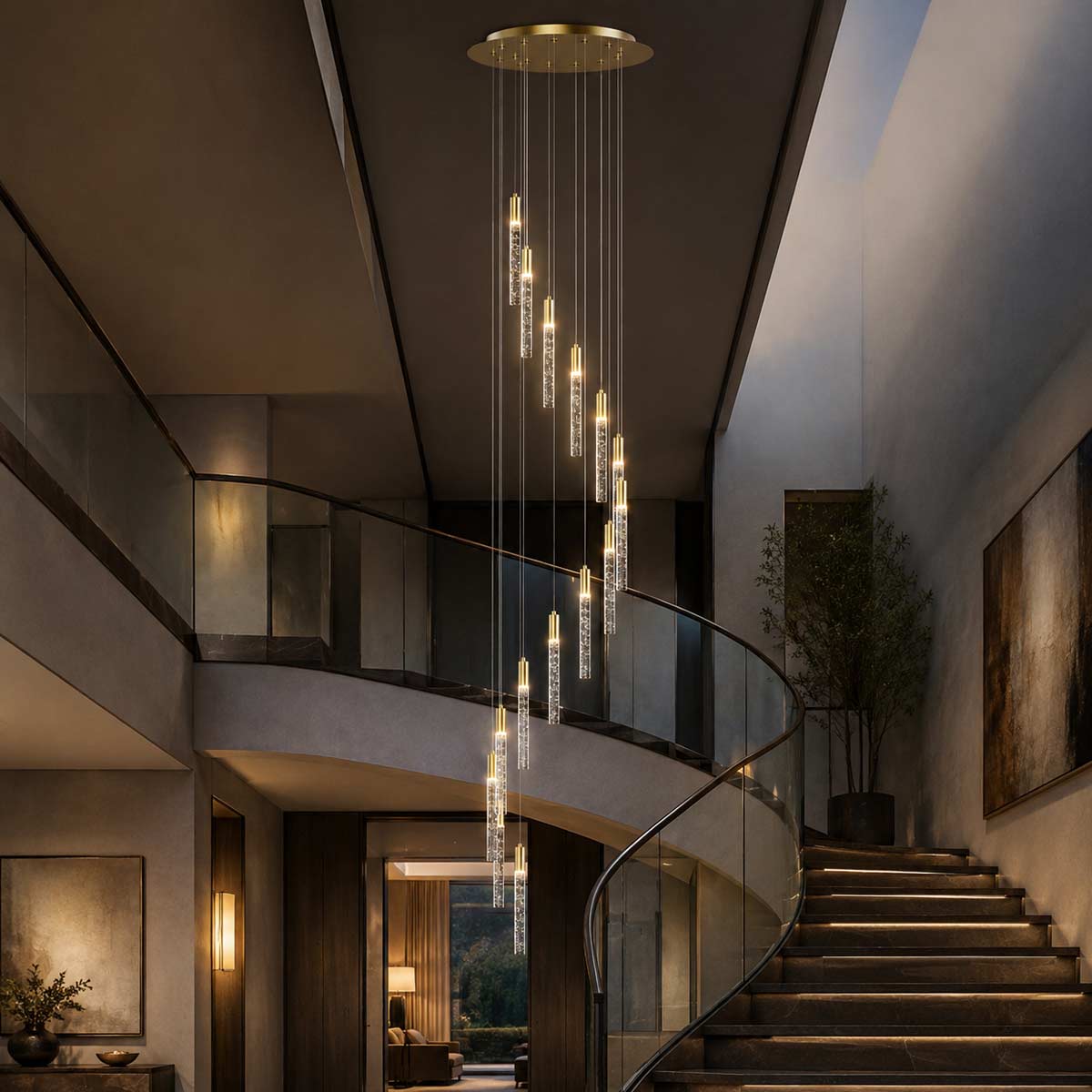 Andromeda Dropper Bubble Glass LED Pendant