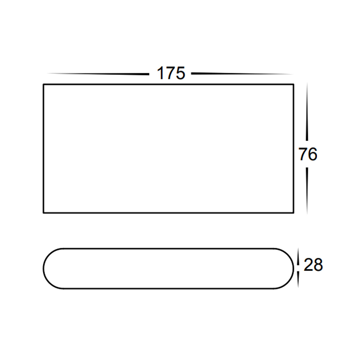 Wallet Slimline Rectangular Outdoor LED Down Wall Light
