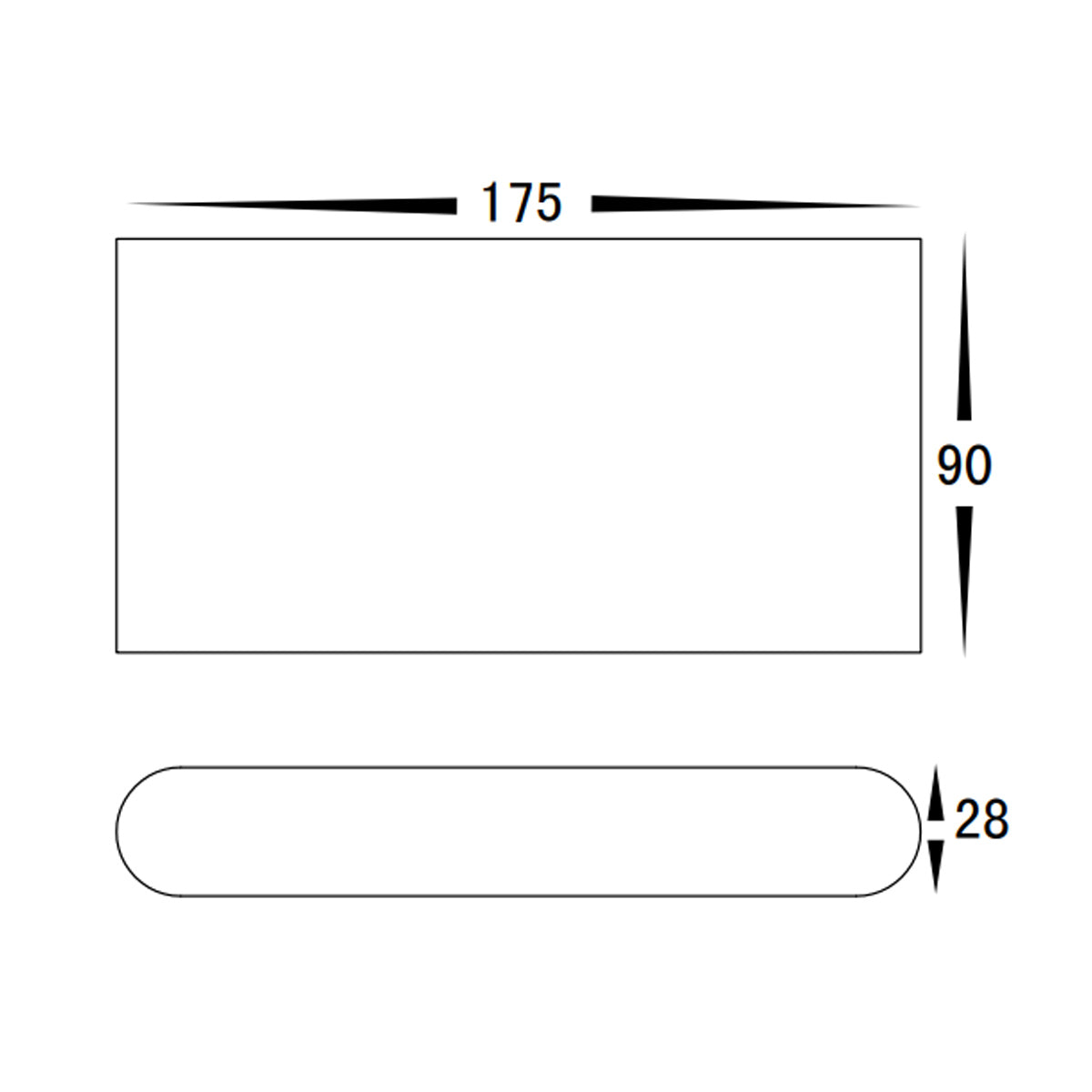 Wallet Slimline Rectangular Outdoor LED Up and Down Wall Light