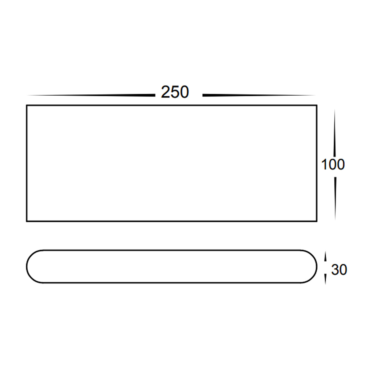 Wallet Slimline Rectangular Outdoor LED Up and Down Wall Light