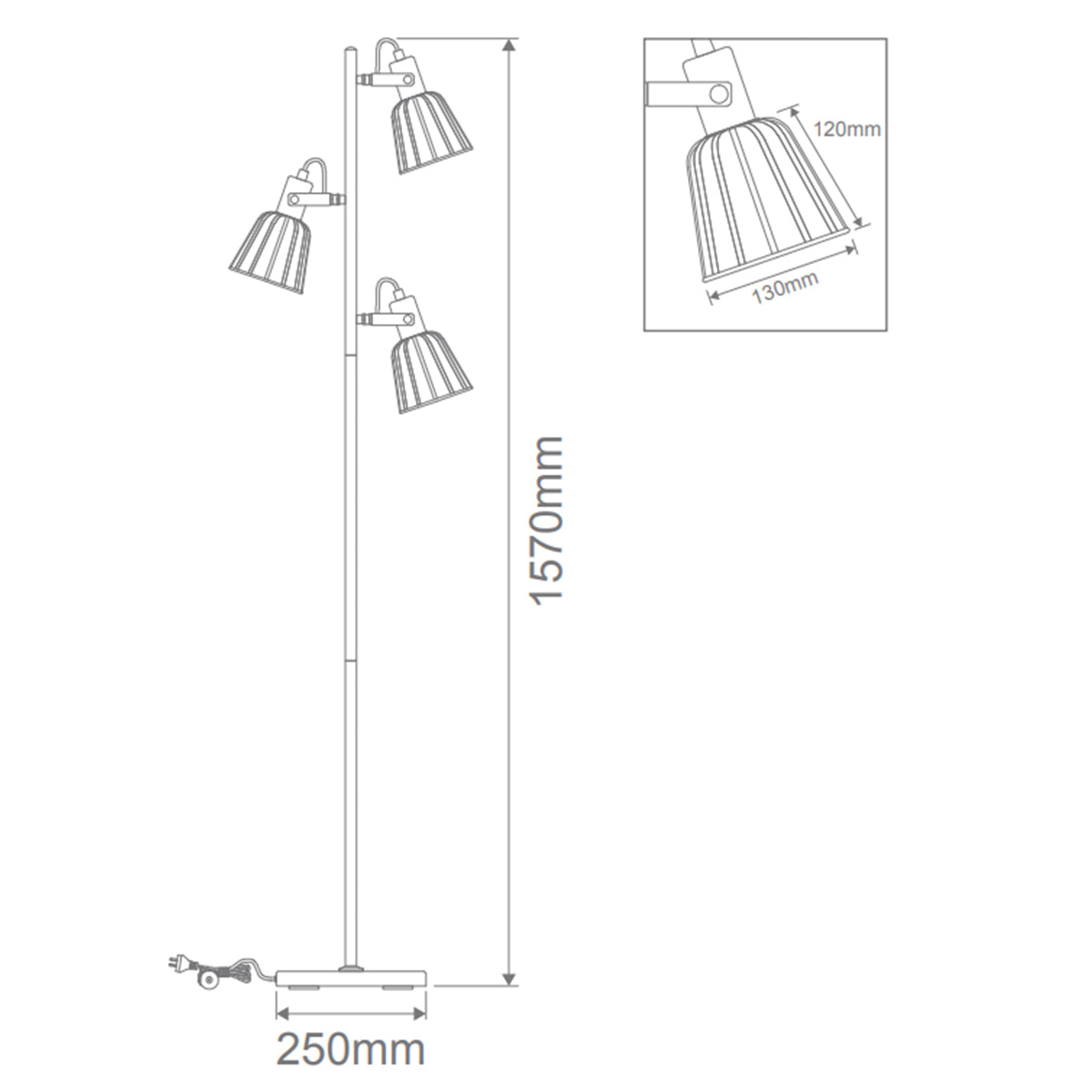 Domus Ashley 3 Light Cage Floor Lamp