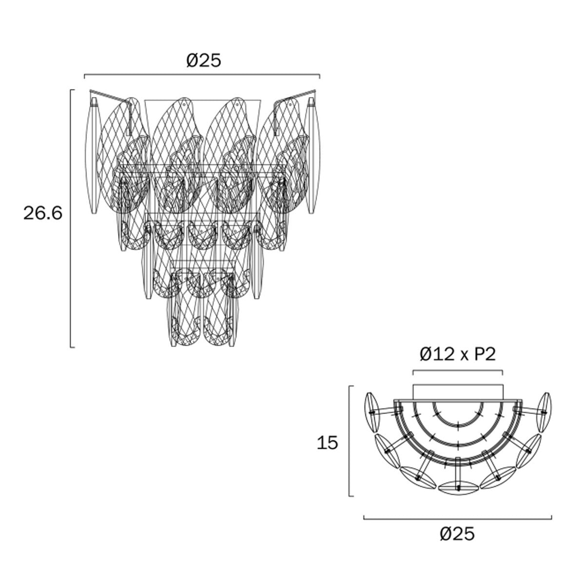Doreza Crystal Drops Gold Wall Light