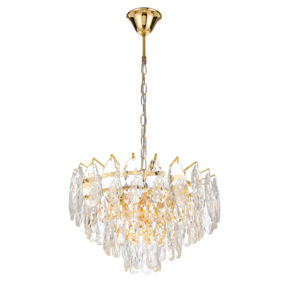 Doreza Crystal Drops Pendant Light with Gold Finish