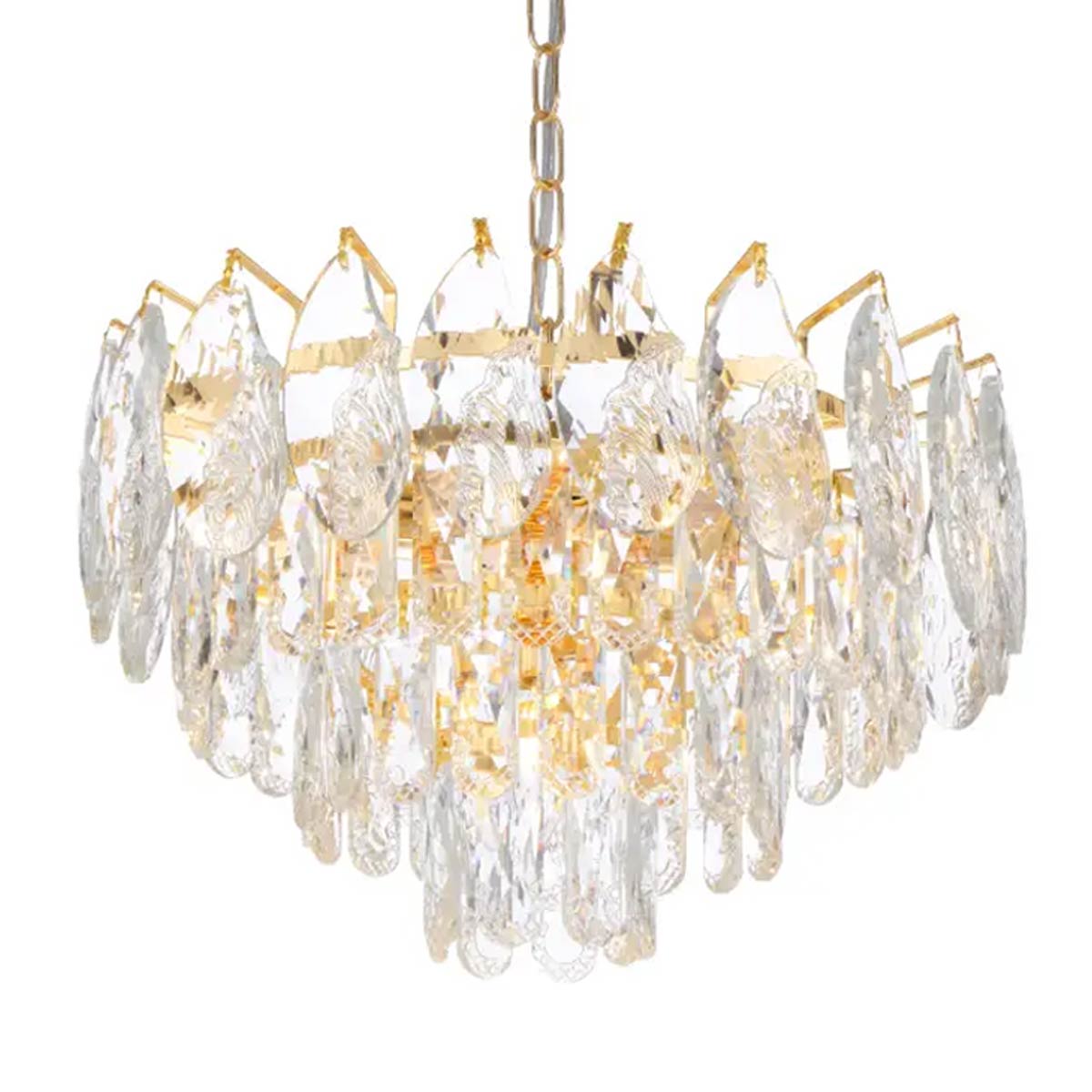 Doreza Crystal Drops Pendant Light with Gold Finish