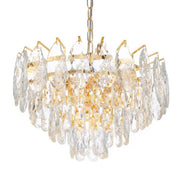 Doreza Crystal Drops Pendant Light with Gold Finish