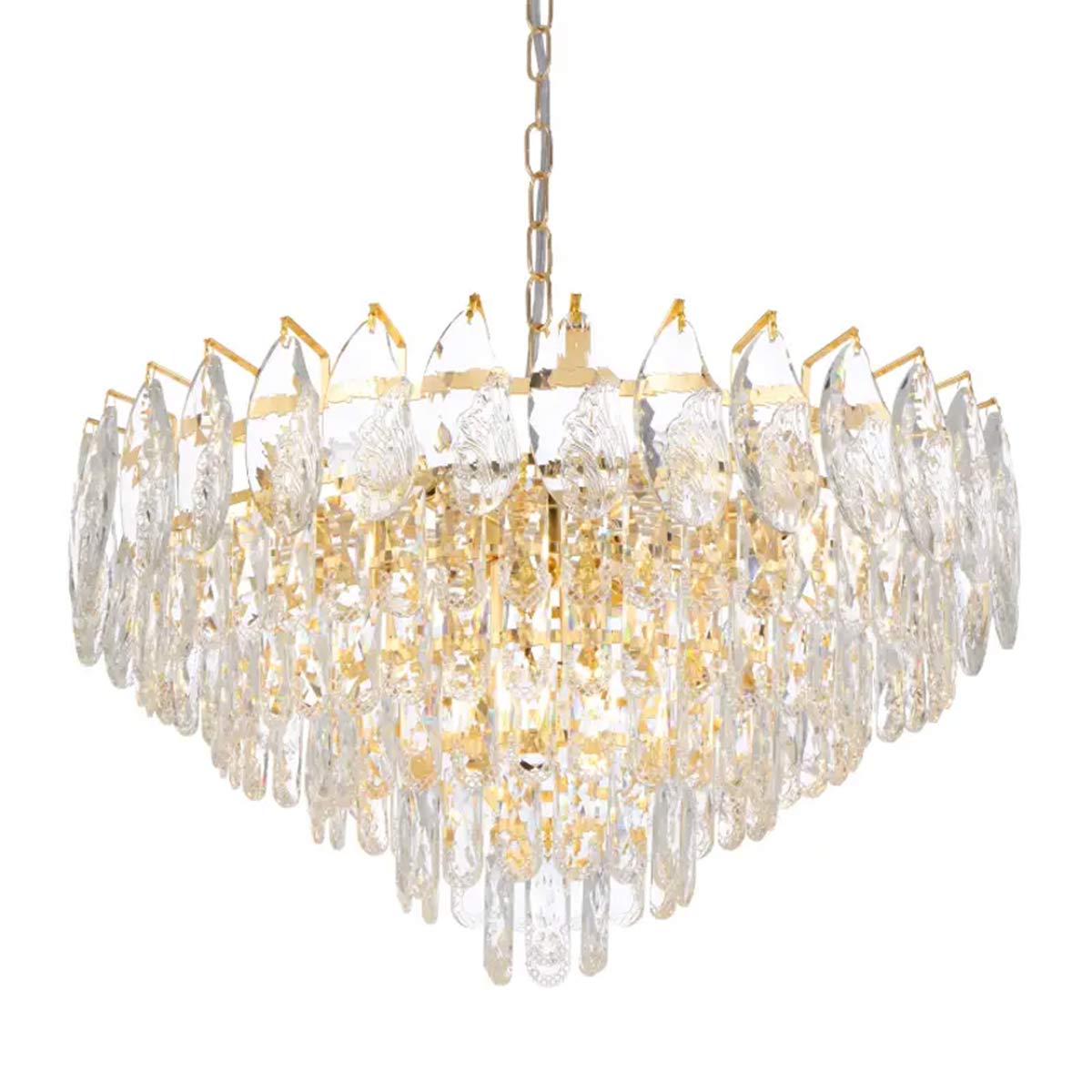 Doreza Crystal Drops Pendant Light with Gold Finish