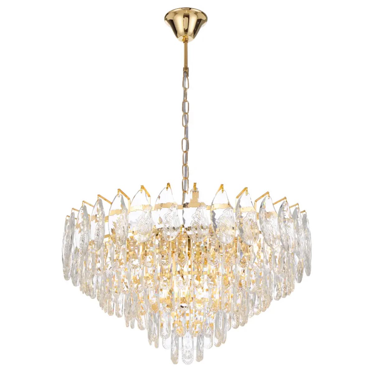 Doreza Crystal Drops Pendant Light with Gold Finish