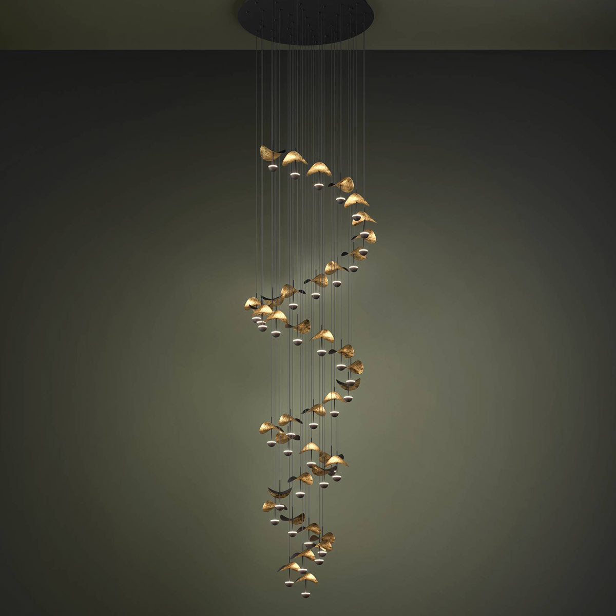 Dracera Spiral Metal Pendant Light - Black