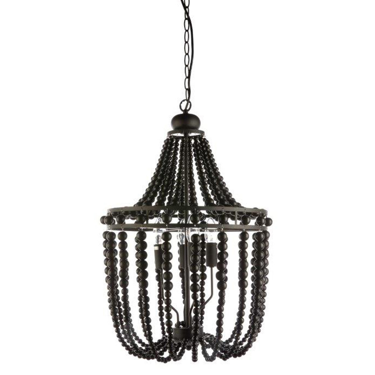 Duches 4 Light Beaded Wood Pendant