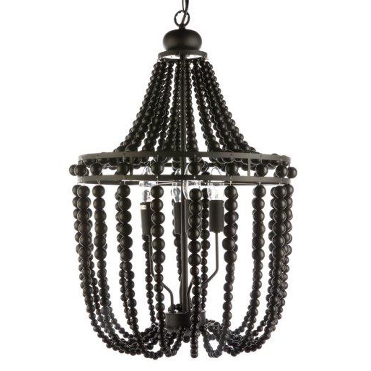 Duches 4 Light Beaded Wood Pendant