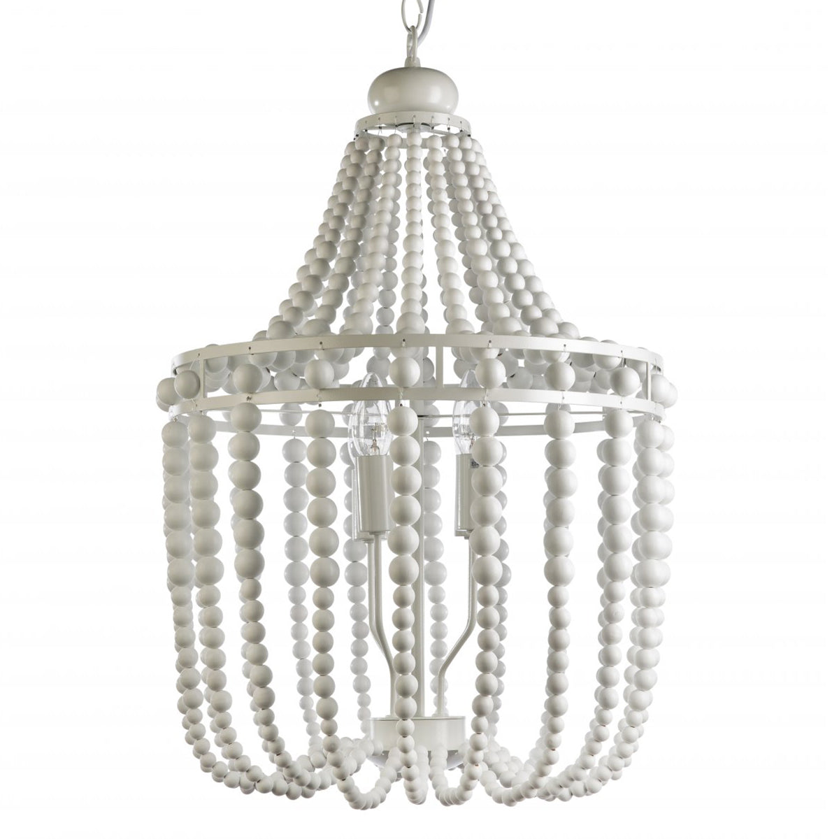 Duches 4 Light Beaded Wood Pendant