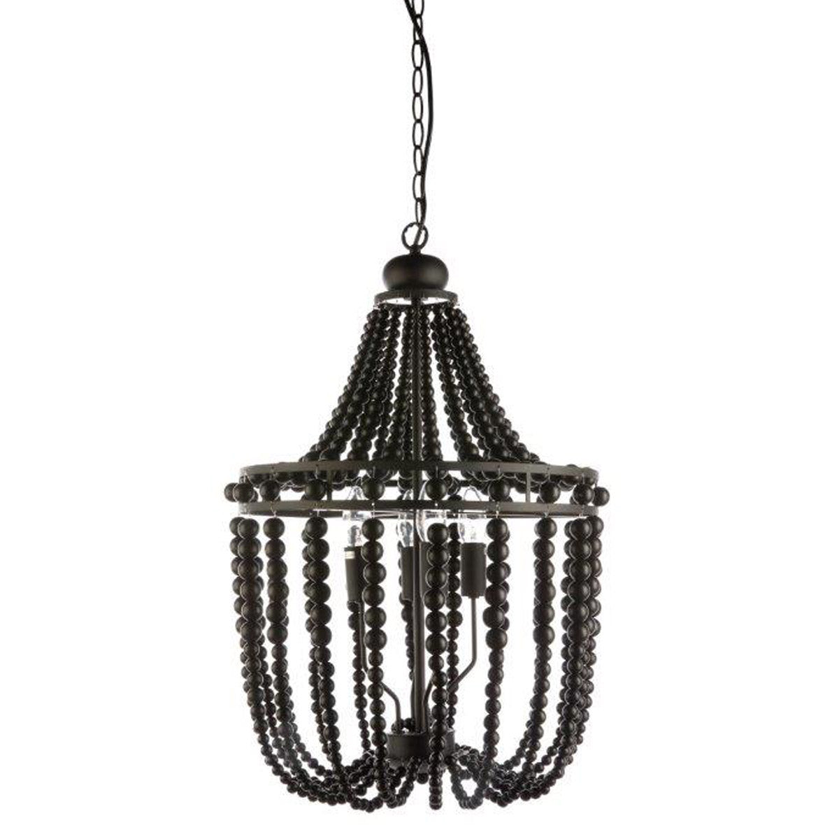 Duches 4 Light Beaded Wood Pendant