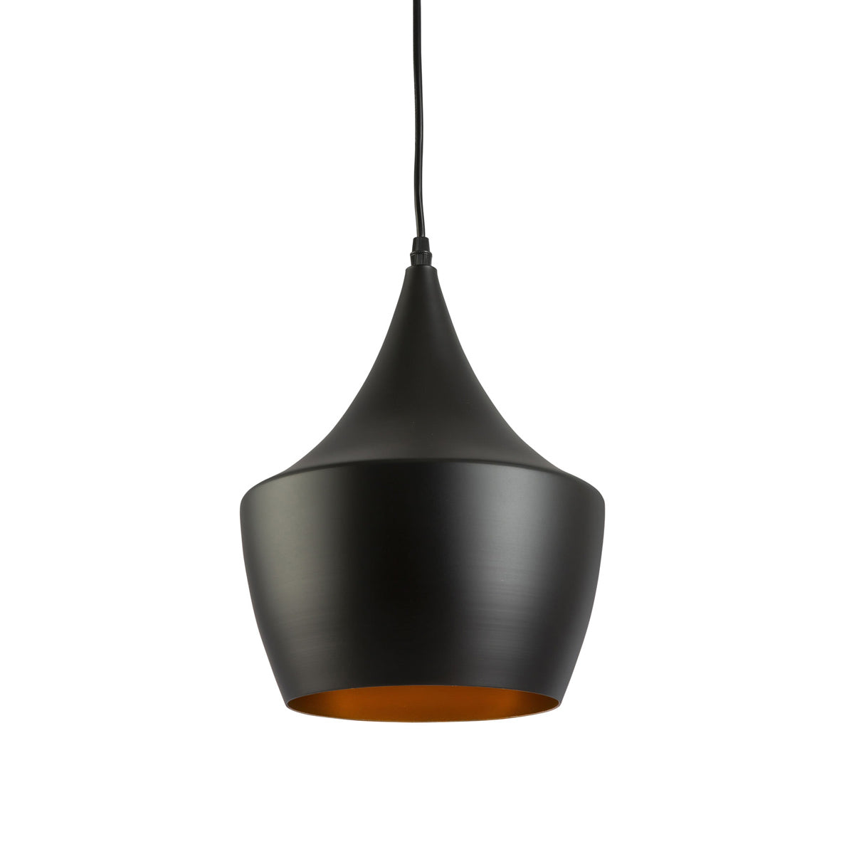 Due 1 Light Matt Black And Gold Pendant Light
