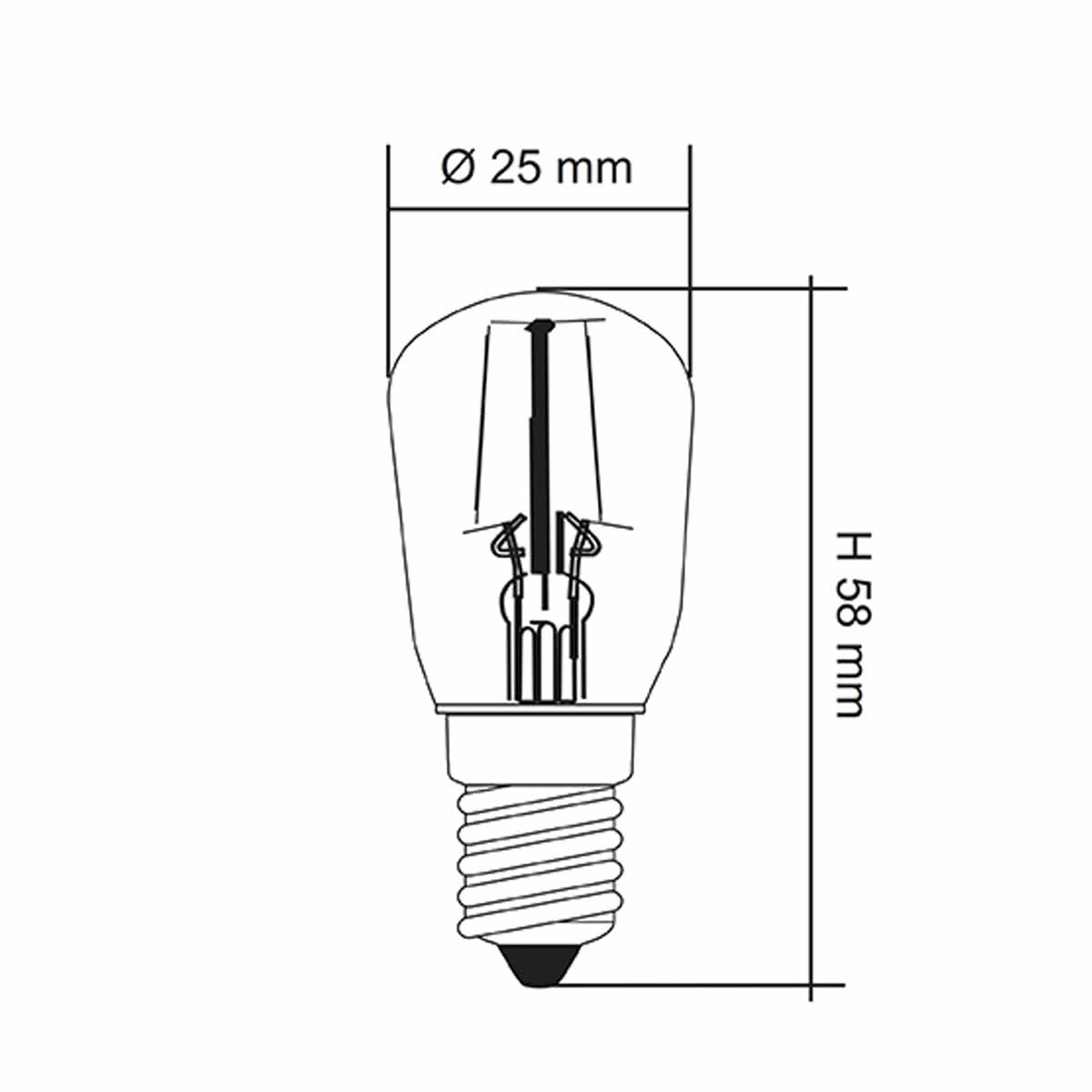 E14 1.5W LED Pilot Light Globe 150 lumen 3000K