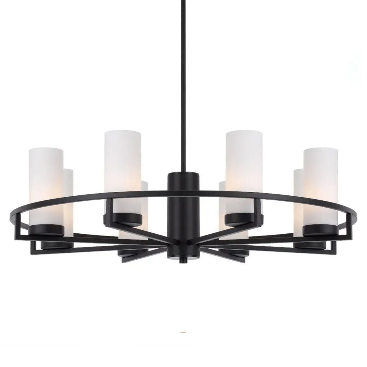 Eamon 8-Light Circular Pendant with Opal Shades